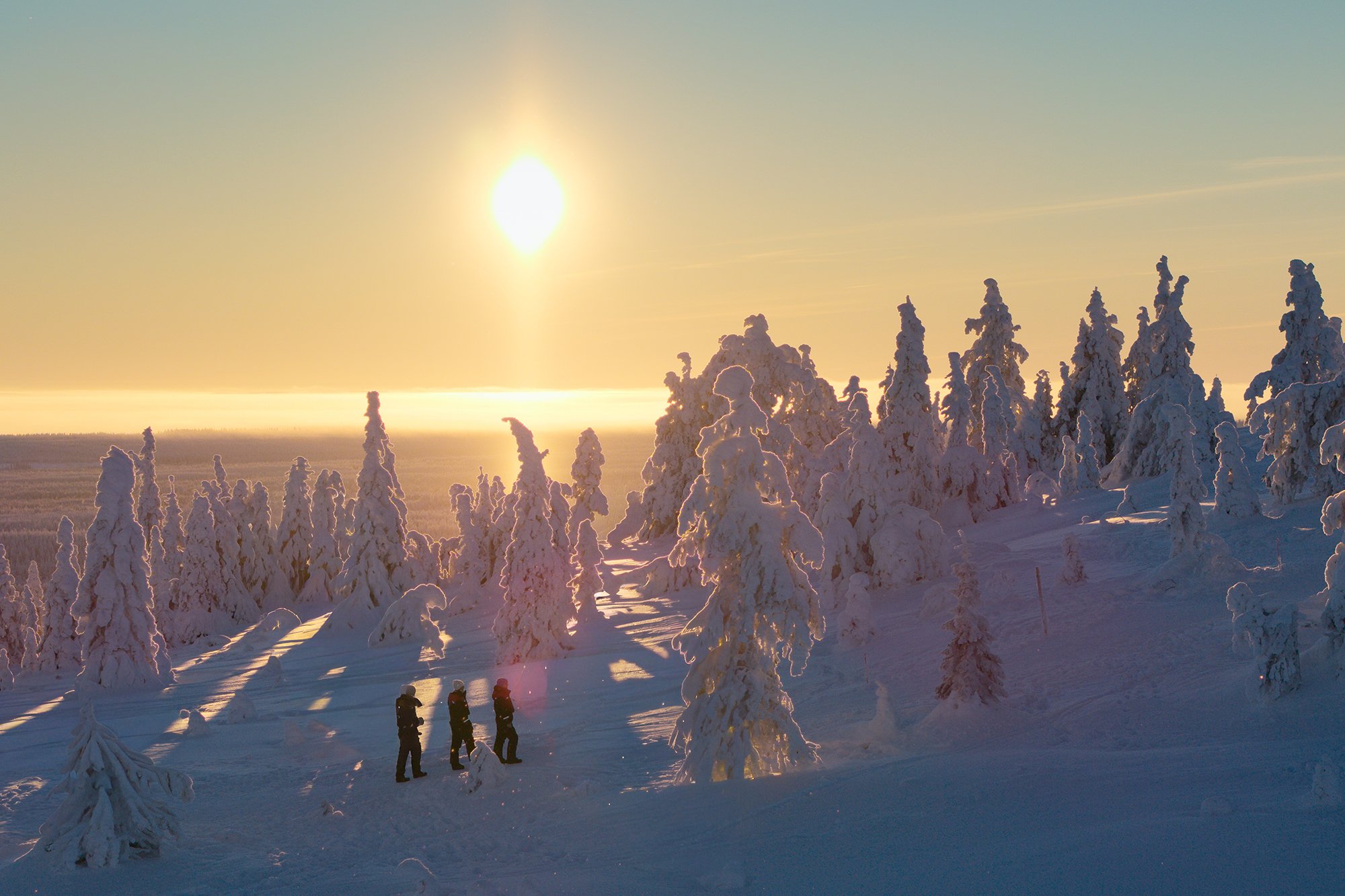 A sunrise at Riisitunturi National Park, Lapland
