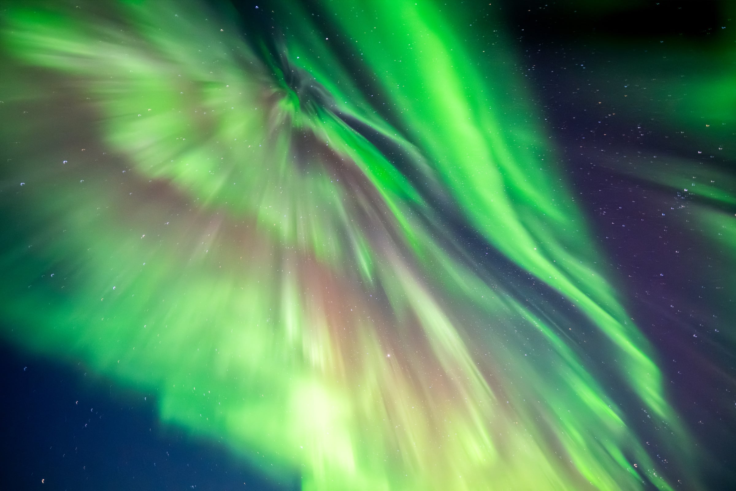 Strong northern lights